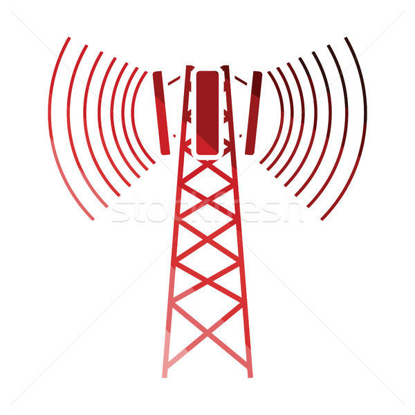 Cellulaires diffusion antenne icône couleur design [[stock_photo]] © angelp