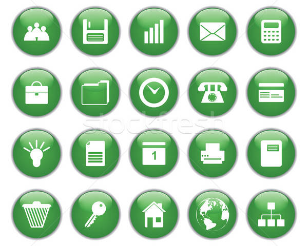 business and office icons set Stock photo © angelp