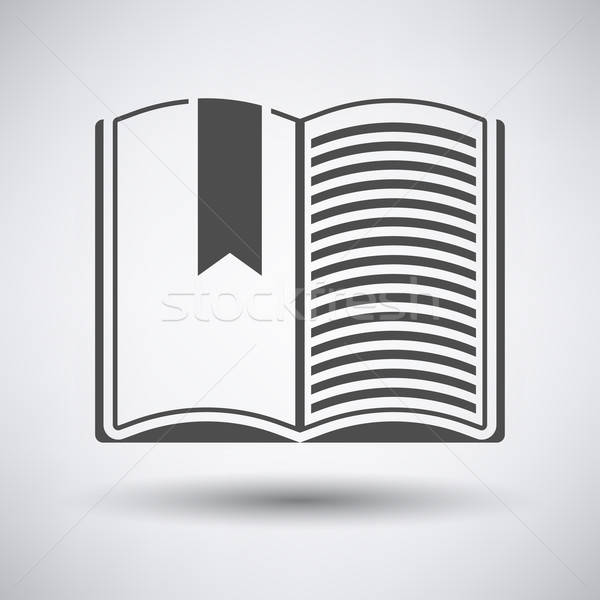 Open boek bladwijzer icon grijs boek onderwijs Stockfoto © angelp