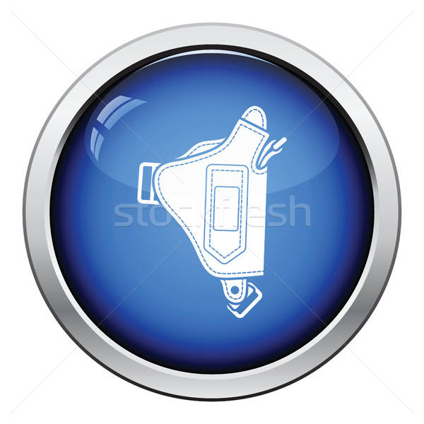 Politie pistool icon glanzend knop ontwerp Stockfoto © angelp