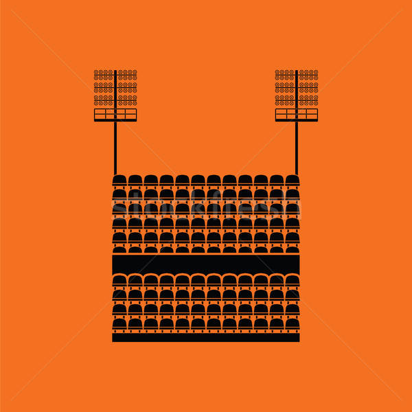 Stadyum ışık ikon turuncu siyah spor Stok fotoğraf © angelp