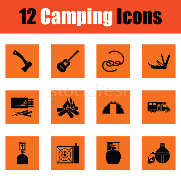 Stockfoto: Camping · oranje · ontwerp · licht · frame