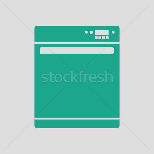 Stock photo: Kitchen dishwasher machine icon