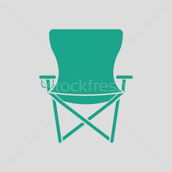 Icon of Fishing folding chair Stock photo © angelp