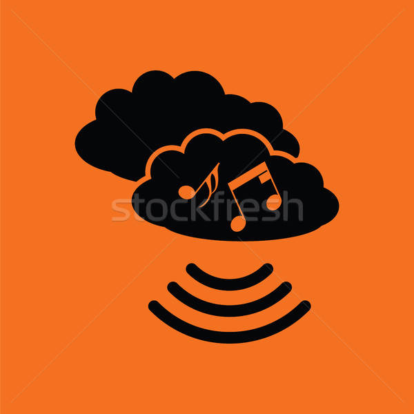 Música ícone nuvem laranja preto céu tecnologia Foto stock © angelp