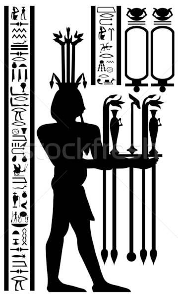 egyptian hieroglyphs and fresco Stock photo © angelp