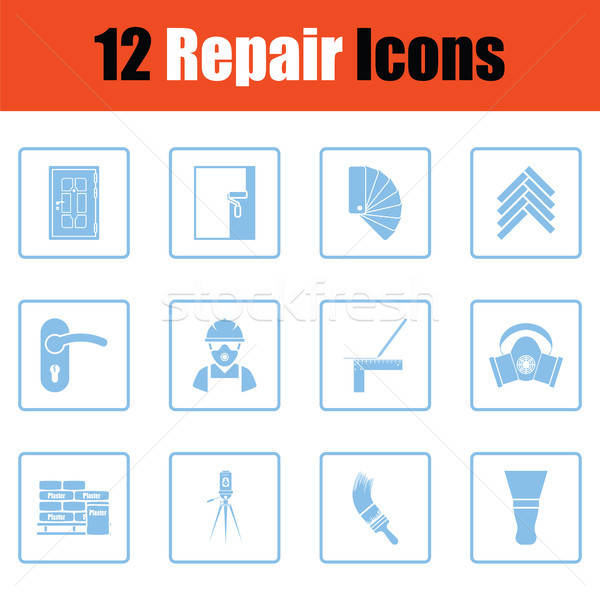 Set of flat repair icons Stock photo © angelp