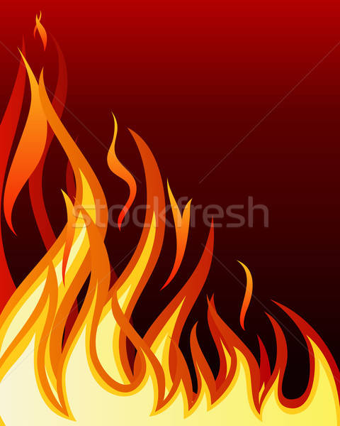 Foto stock: Fuego · infierno · vector · diseno · signo · negro
