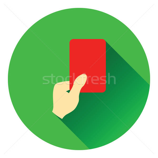 Icon of football referee hand with red card Stock photo © angelp