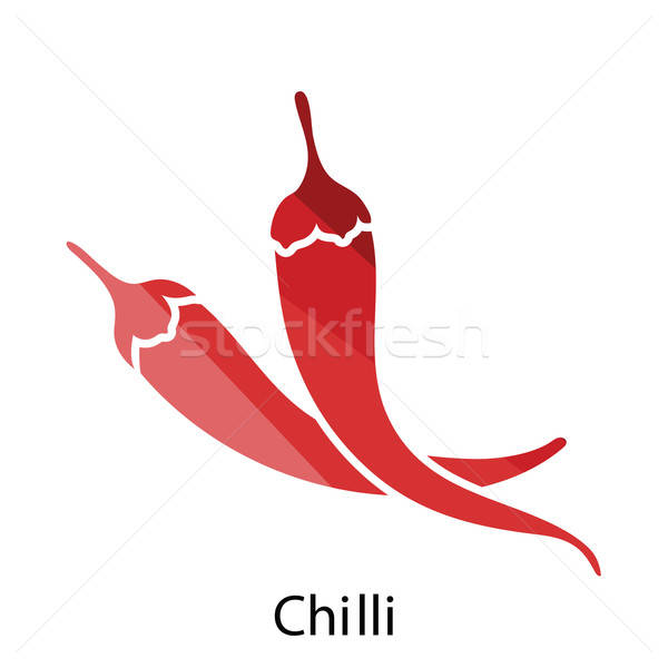 Stock fotó: Chilipaprika · ikon · szín · terv · konyha · étterem