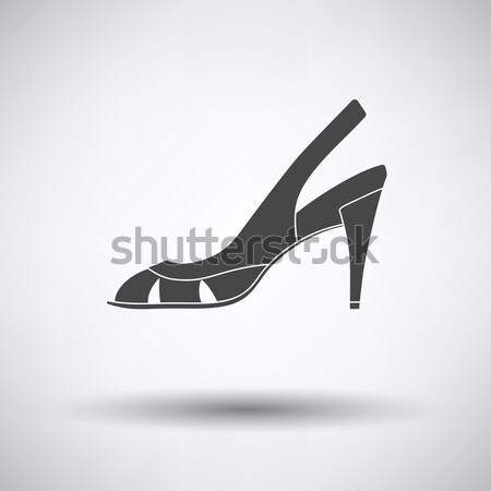 Szexi magas sarok cipő ikon szürke nő Stock fotó © angelp