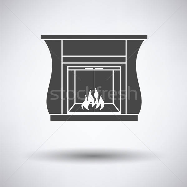 Fireplace with doors icon Stock photo © angelp