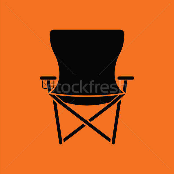 Icon of Fishing folding chair Stock photo © angelp