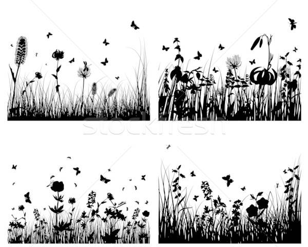 Luncă siluete vector iarbă obiecte Imagine de stoc © angelp