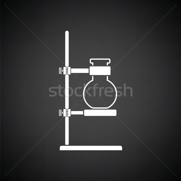Icon of chemistry flask griped in stand Stock photo © angelp