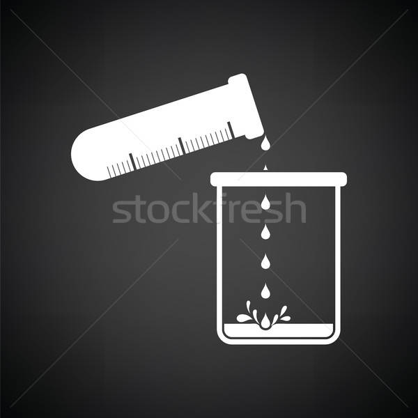 Foto stock: ícone · química · proveta · líquido