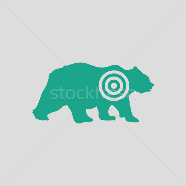 Bear silhouette with target  icon Stock photo © angelp