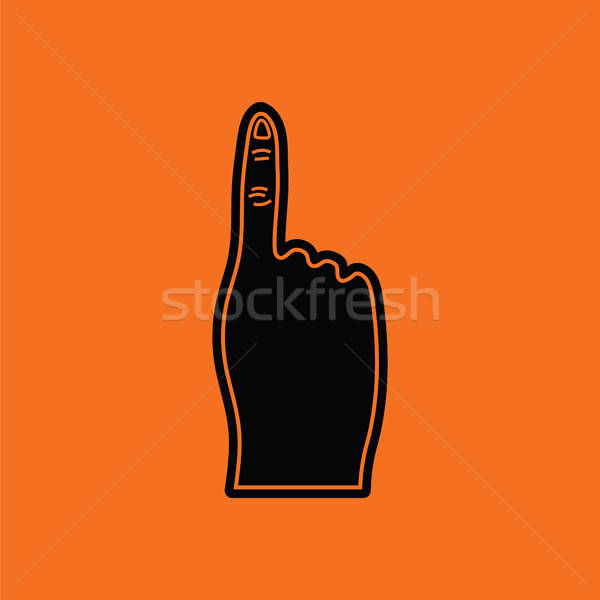 Fani spuma deget icoană portocaliu negru Imagine de stoc © angelp