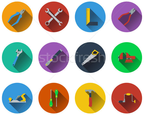 Set of tools icons Stock photo © angelp