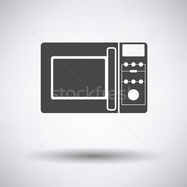 Mikro fali piekarnik ikona szary żywności Zdjęcia stock © angelp