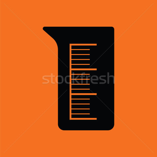 Ikona chemia zlewka pomarańczowy czarny medycznych Zdjęcia stock © angelp