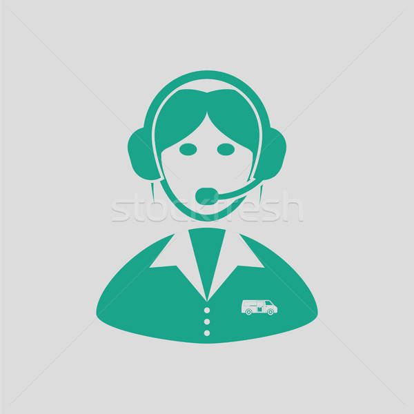 Consultor ícone cinza verde negócio mulher Foto stock © angelp