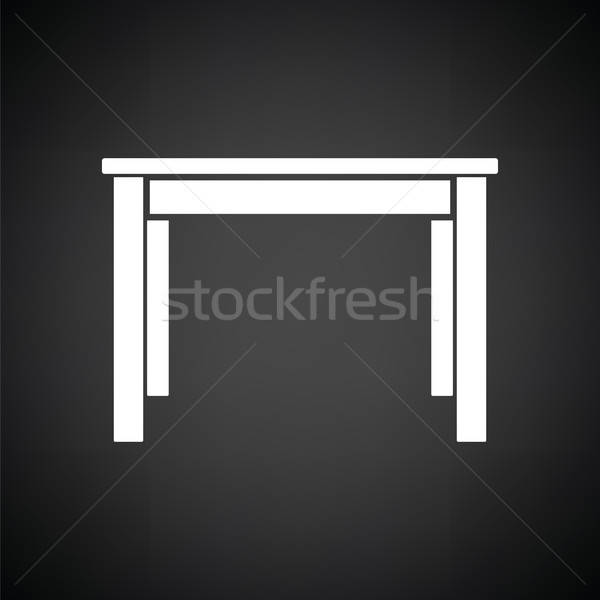 Yemek masası ikon siyah beyaz mutfak tablo akşam yemeği Stok fotoğraf © angelp