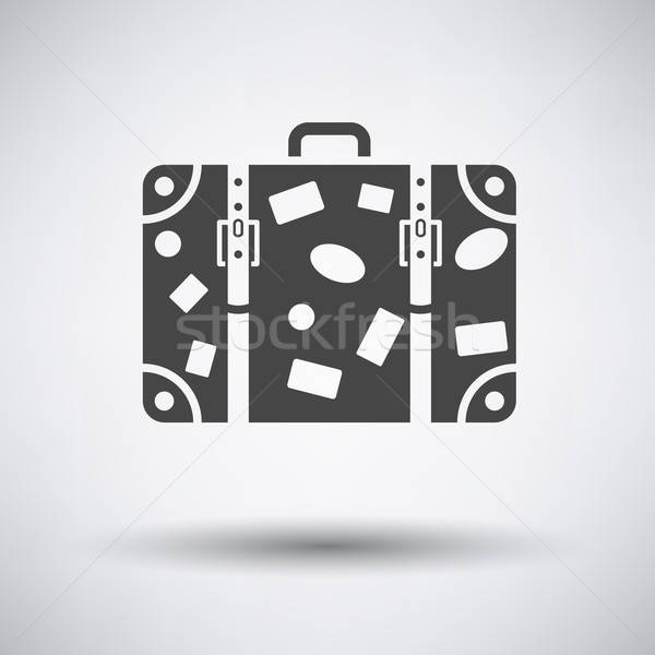 ストックフォト: スーツケース · アイコン · グレー · テクスチャ · 背景 · にログイン