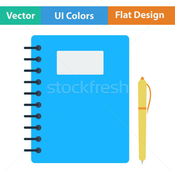 Flat design icon of Exercise book Stock photo © angelp