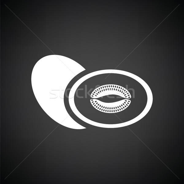 Melão ícone preto e branco assinar preto gráfico Foto stock © angelp