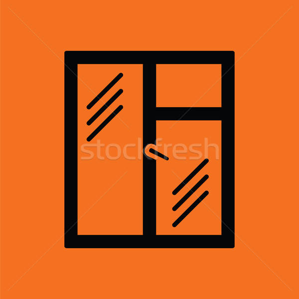 Stock fotó: Ikon · zárva · ablakkeret · narancs · fekete · ház