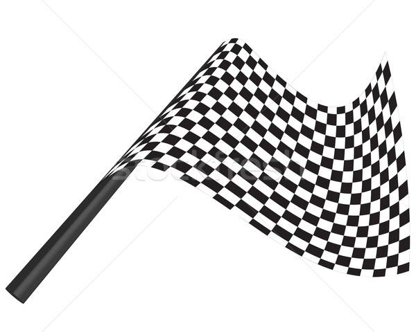 Flagi czarno białe wyścigi banderą streszczenie świetle Zdjęcia stock © angelp