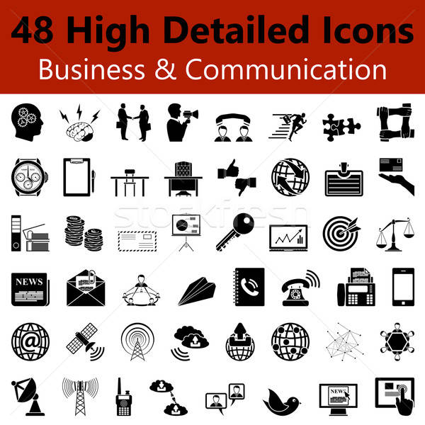Business and Communication  Smooth Icons Stock photo © angelp