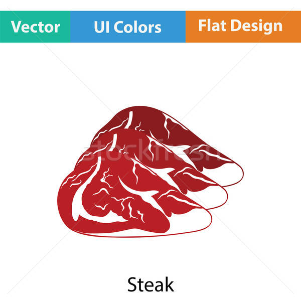 Brut viande steak icône couleur design [[stock_photo]] © angelp