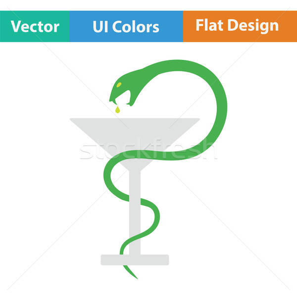 Geneeskunde teken slang glas icon kleur Stockfoto © angelp
