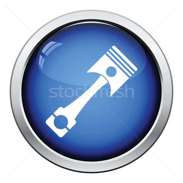 Samochodu silnikowych tłok ikona przycisk Zdjęcia stock © angelp