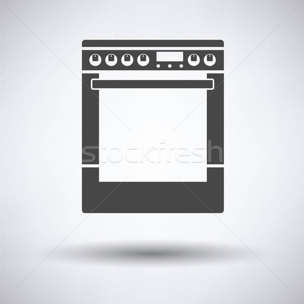 Keuken hoofd- kachel eenheid icon grijs Stockfoto © angelp