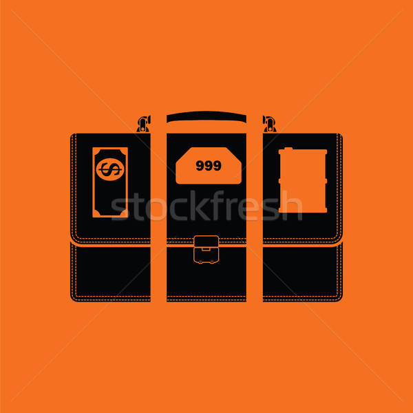 Oil, dollar and gold dividing briefcase concept icon Stock photo © angelp