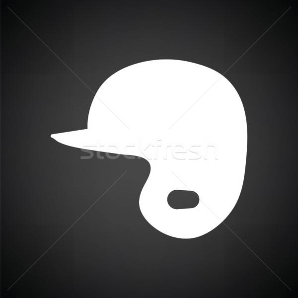 Baseball kask ikona czarno białe tle czarny Zdjęcia stock © angelp