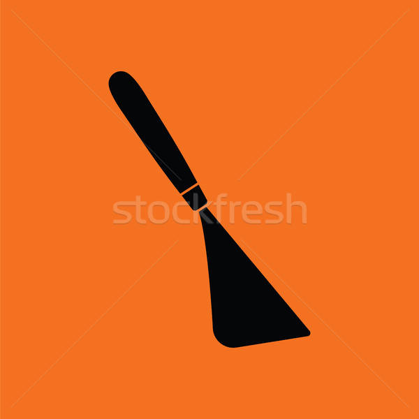 Paleta cuchillo icono naranja negro fondo Foto stock © angelp