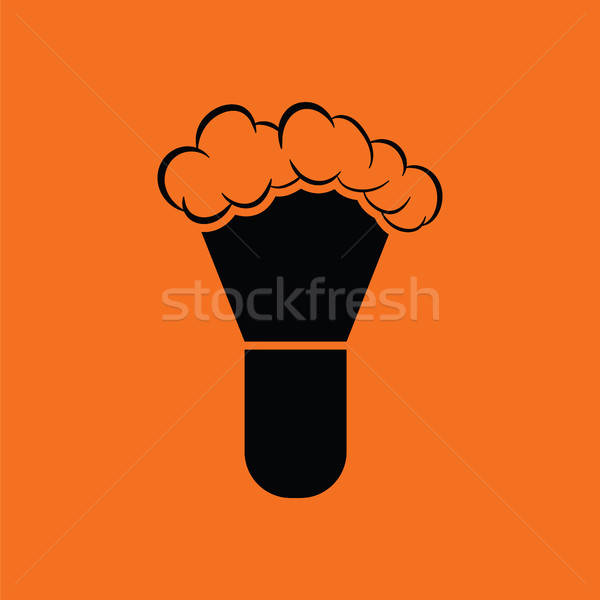 Pinsel Symbol orange schwarz Haar Hintergrund Stock foto © angelp