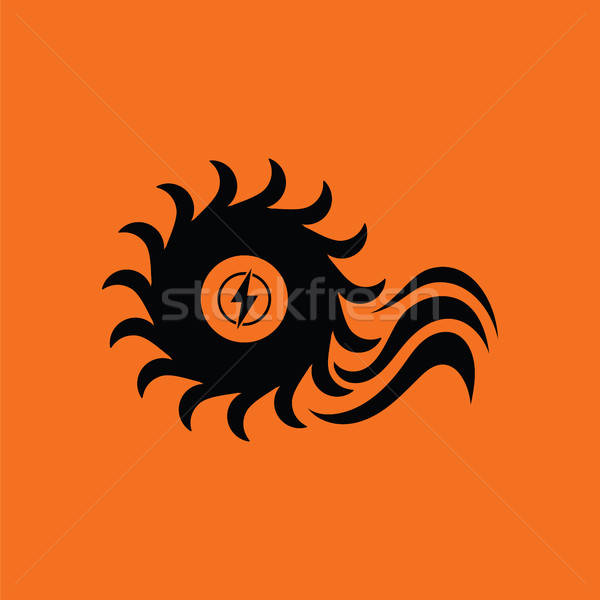 Wasser Turbine Symbol orange schwarz Gebäude Stock foto © angelp