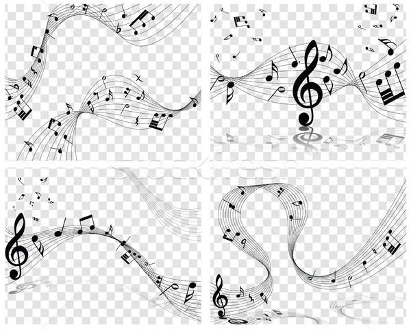 Musical dizájnok elemek zene személyzet violinkulcs Stock fotó © angelp