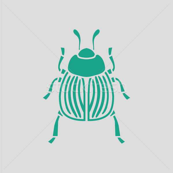 Colorado beetle ikona szary zielone charakter Zdjęcia stock © angelp