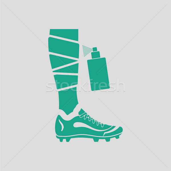 Футбол ногу аэрозоль икона серый зеленый Сток-фото © angelp