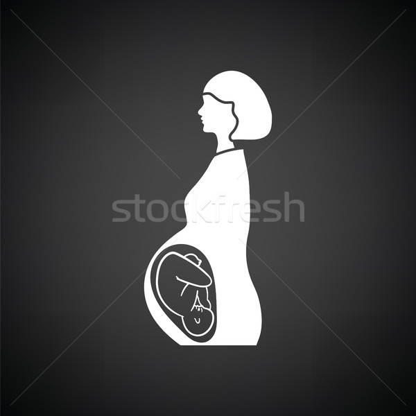 Stock photo: Pregnant woman with baby icon