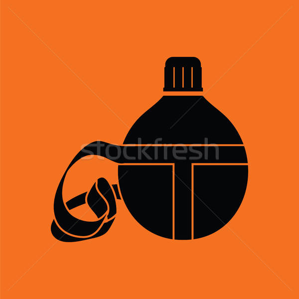 Turisztikai flaska ikon narancs fekete víz Stock fotó © angelp