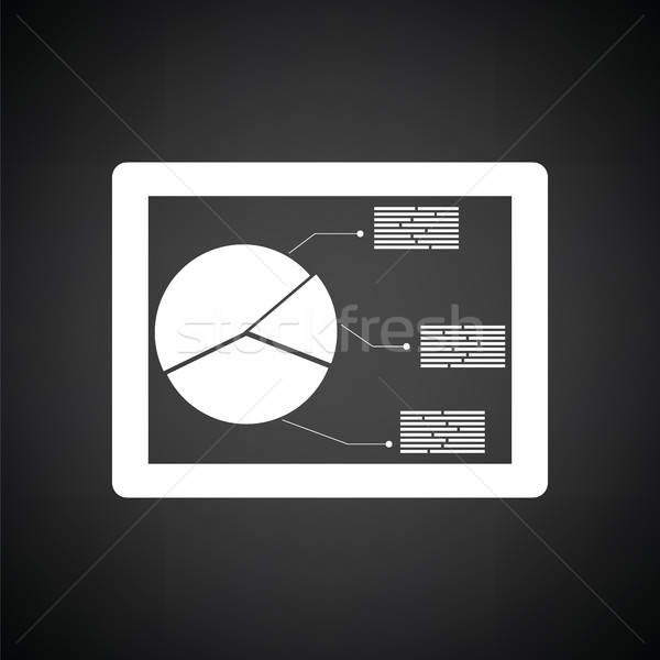 Tabletka analityka schemat ikona czarno białe komputera Zdjęcia stock © angelp
