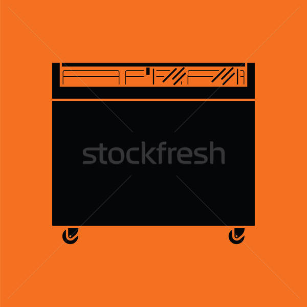 Supermarché mobiles congélateur icône orange noir Photo stock © angelp