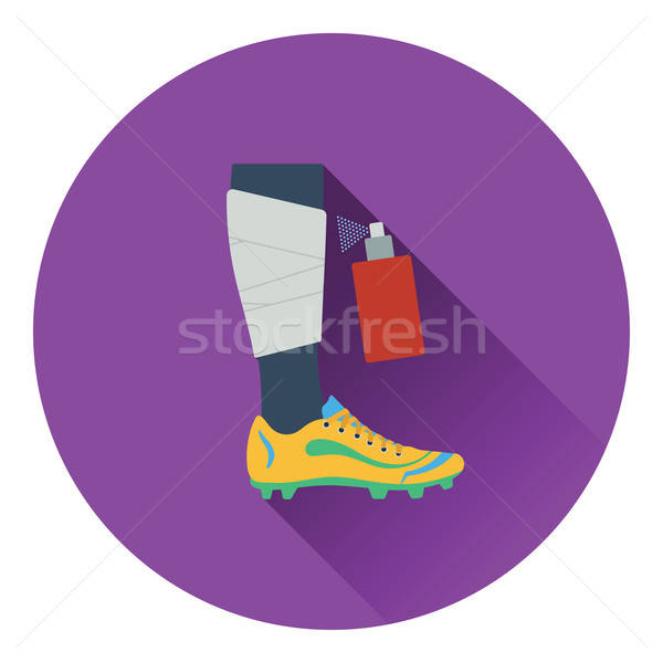 Icon of football bandaged leg with aerosol anesthetic Stock photo © angelp